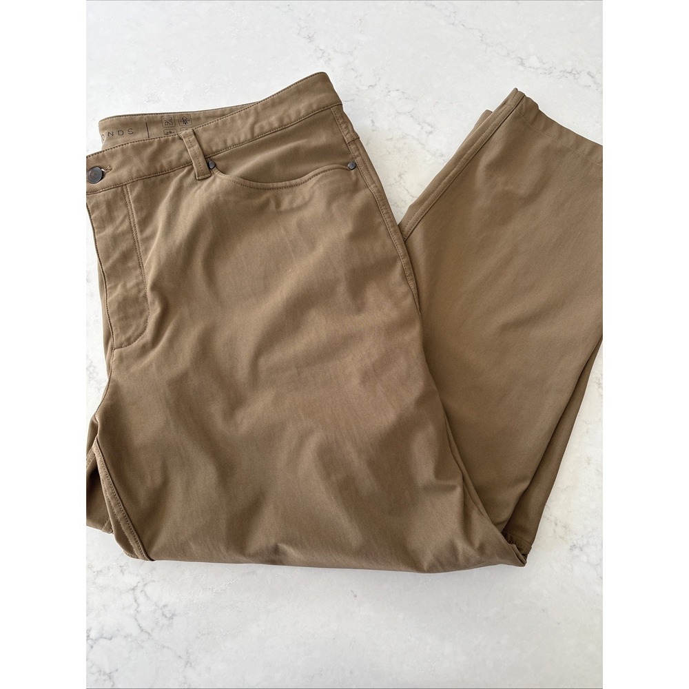7 Diamonds Pants Men's 38x32 Brown Infinity Chinos Performance Golf Slim Fit 27"